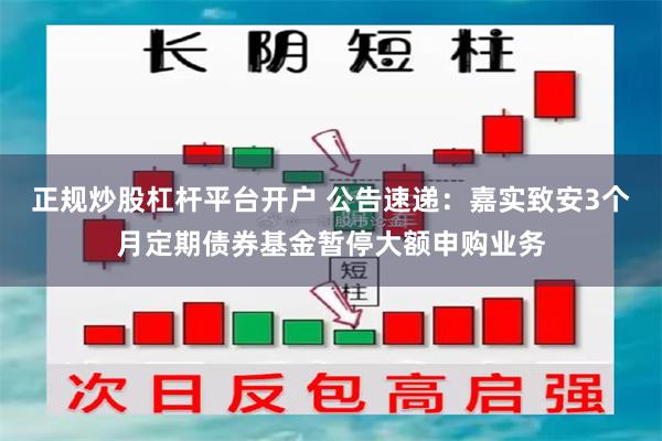 正规炒股杠杆平台开户 公告速递：嘉实致安3个月定期债券基金暂停大额申购业务