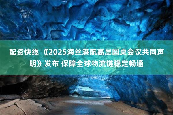 配资快线 《2025海丝港航高层圆桌会议共同声明》发布 保障全球物流链稳定畅通