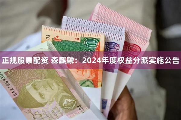 正规股票配资 森麒麟：2024年度权益分派实施公告