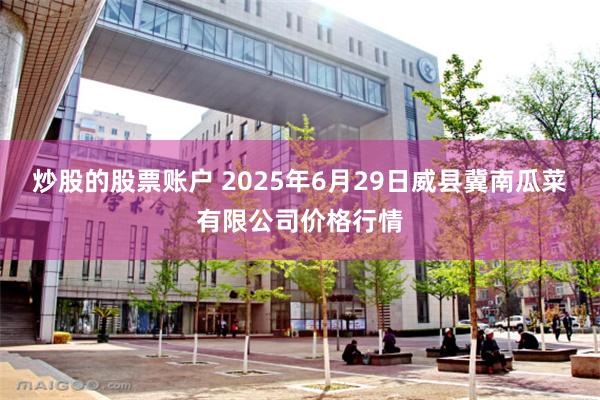 炒股的股票账户 2025年6月29日威县冀南瓜菜有限公司价格行情