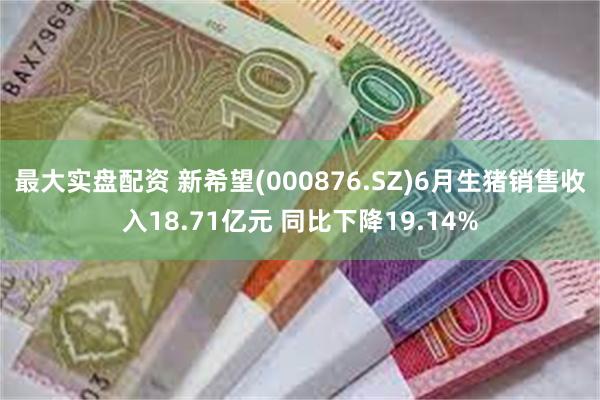 最大实盘配资 新希望(000876.SZ)6月生猪销售收入18.71亿元 同比下降19.14%