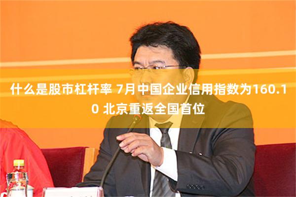 什么是股市杠杆率 7月中国企业信用指数为160.10 北京重返全国首位