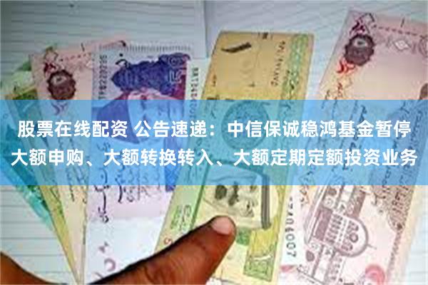股票在线配资 公告速递：中信保诚稳鸿基金暂停大额申购、大额转换转入、大额定期定额投资业务