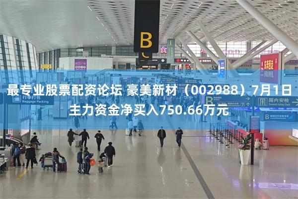 最专业股票配资论坛 豪美新材（002988）7月1日主力资金净买入750.66万元