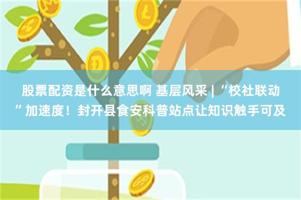 股票配资是什么意思啊 基层风采 | “校社联动”加速度!封开县食安科普站点让知识触手可及