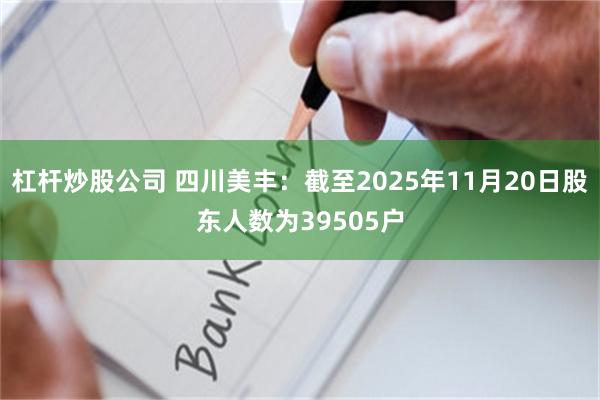 杠杆炒股公司 四川美丰：截至2025年11月20日股东人数为39505户