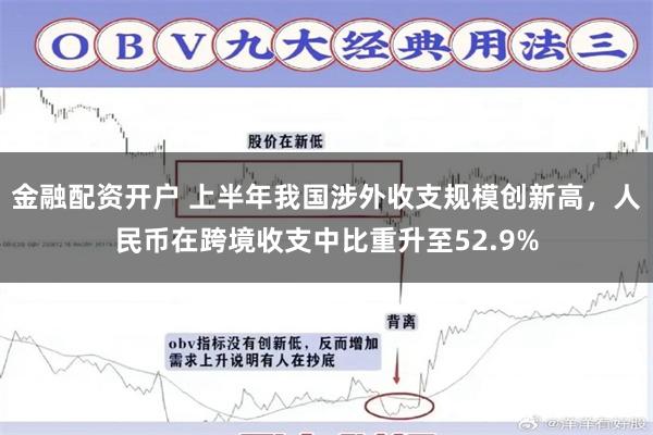 金融配资开户 上半年我国涉外收支规模创新高，人民币在跨境收支中比重升至52.9%