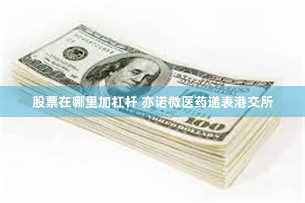 股票在哪里加杠杆 亦诺微医药递表港交所