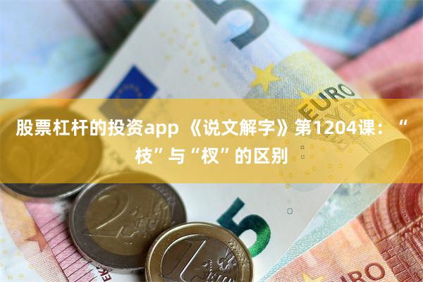 股票杠杆的投资app 《说文解字》第1204课：“枝”与“杈”的区别