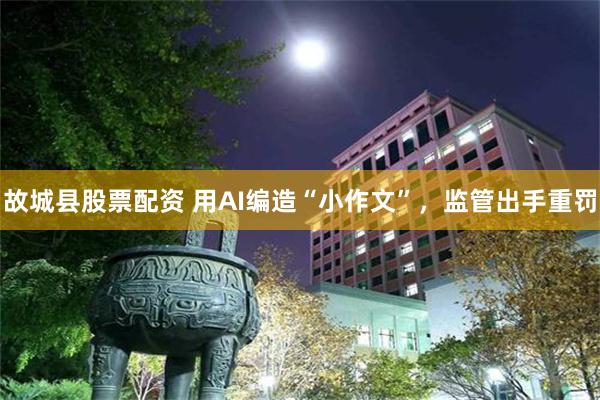 故城县股票配资 用AI编造“小作文”，监管出手重罚