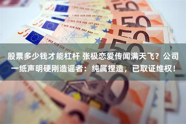 股票多少钱才能杠杆 张极恋爱传闻满天飞？公司一纸声明硬刚造谣者：纯属捏造，已取证维权！