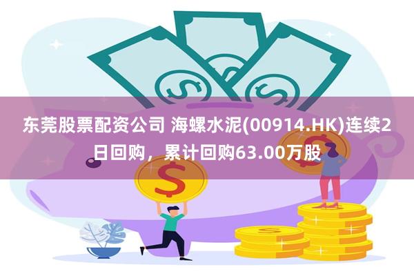 东莞股票配资公司 海螺水泥(00914.HK)连续2日回购，累计回购63.00万股