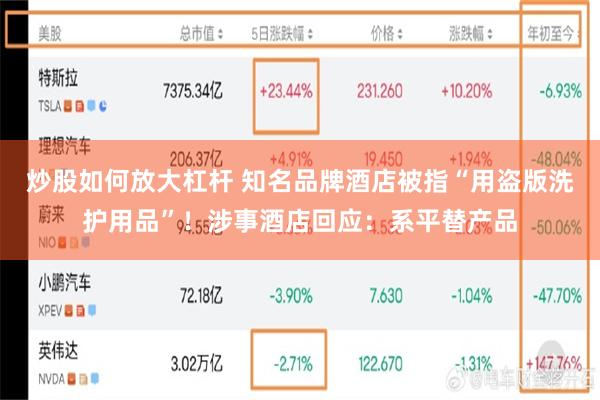 炒股如何放大杠杆 知名品牌酒店被指“用盗版洗护用品”！涉事酒店回应：系平替产品
