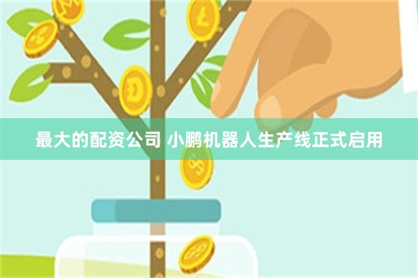 最大的配资公司 小鹏机器人生产线正式启用