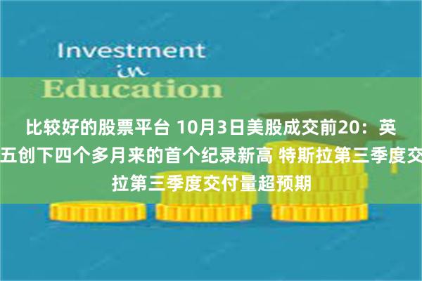 比较好的股票平台 10月3日美股成交前20：英伟达股价周五创下四个多月来的首个纪录新高 特斯拉第三季度交付量超预期